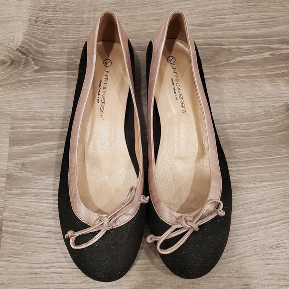 NEW Unity in Diversity Belfast Flats Black Rose Glittery - Picture 2 of 7